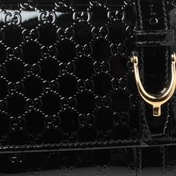 مملوكة مسبقًا محفظة كونتينينتال غوتشي نيس جلد لامع ميكروغوتشيسيما أسود