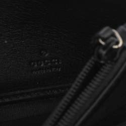 مملوكة مسبقًا محفظة كونتينينتال غوتشي نيس جلد لامع ميكروغوتشيسيما أسود