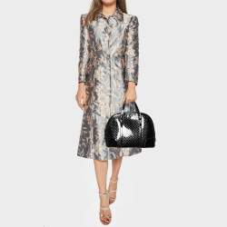 مملوكة مسبقًا Gucci Black Microguccissima Patent Leather Nice Dome Satchel