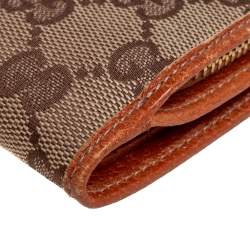 Gucci Beige GG Canvas Zip Around French Compact Wallet