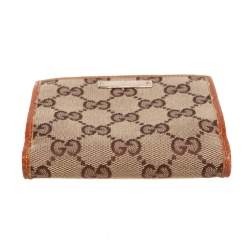 Gucci Beige GG Canvas Zip Around French Compact Wallet