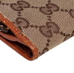 Gucci Beige GG Canvas Zip Around French Compact Wallet