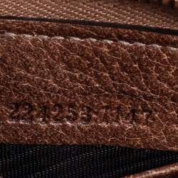 Pre Owned محفظة كونتينينتال غوتشي جلد غوتشيسيما بني مزينة دلاية بامبو بشراشيب