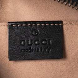 Pre Owned Gucci Black Matelassé Leather GG Marmont Belt Bag