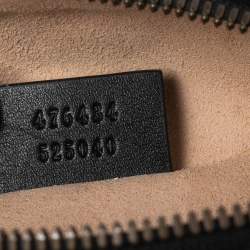 Pre Owned Gucci Black Matelassé Leather GG Marmont Belt Bag