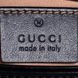 Pre Owned Gucci Black Matelassé Leather Mini GG Marmont Shoulder Bag