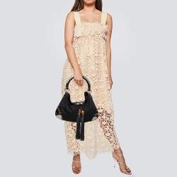 Pre Owned Gucci Black GG Canvas and Leather Medium Babouska Indy Hobo