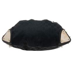 Pre Owned Gucci Black GG Canvas and Leather Medium Babouska Indy Hobo