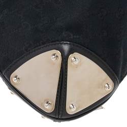 Pre Owned Gucci Black GG Canvas and Leather Medium Babouska Indy Hobo