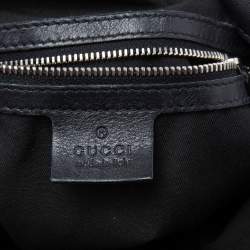 Pre Owned Gucci Black GG Canvas and Leather Medium Babouska Indy Hobo