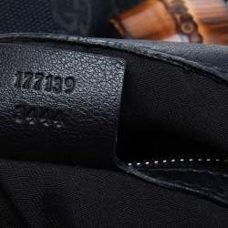 Pre Owned Gucci Black GG Canvas and Leather Medium Babouska Indy Hobo