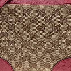 مملوكة مسبقًا حقيبة كتف غوتشي بري كافاس جي جي وجلد بيج / أحمر 