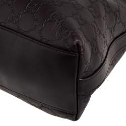 Pre Owned حقيبة هوبو غوتشي دلاية جلد غوتشيسيما بني داكن