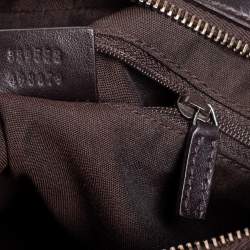 Pre Owned حقيبة هوبو غوتشي دلاية جلد غوتشيسيما بني داكن