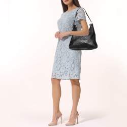 Pre Owned حقيبة هوبو غوتشي دلاية جلد غوتشيسيما بني داكن