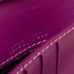 Gucci Purple/Beige GG Canvas and Leather Web Flap French Wallet