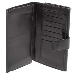 Gucci Black Perforated Leather Interlocking GG Continental Wallet 