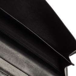 Gucci Black Perforated Leather Interlocking GG Continental Wallet 