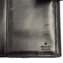 Gucci Black Perforated Leather Interlocking GG Continental Wallet 