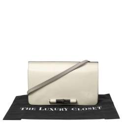 Gucci Off-white Leather Lady Bamboo Flap Bag 