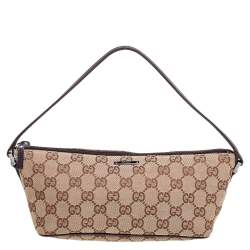 Gucci GG Canvas Purple Boat Pochette Bag