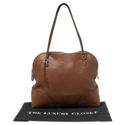 Pre Owned حقيبة ساتشل غوتشي بري دوم جلد بني