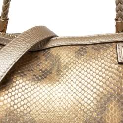 مملوكة مسبقًا حقيبة يد توتس غوتشي بيلا جلد وجلد ثعبان بيج/ذهبي