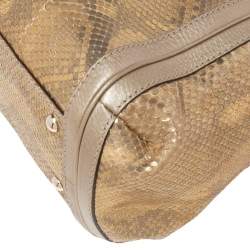 مملوكة مسبقًا حقيبة يد توتس غوتشي بيلا جلد وجلد ثعبان بيج/ذهبي