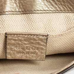 Pre Owned Gucci Metallic Beige Leather Soho Chain Crossbody Bag