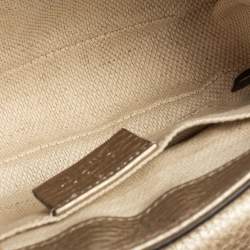 Pre Owned Gucci Metallic Beige Leather Soho Chain Crossbody Bag