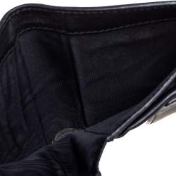 Pre Owned Gucci Beige/Black GG Canvas and Leather Web Flap French Wallet