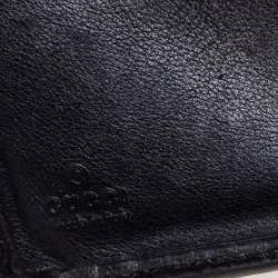 Pre Owned Gucci Beige/Black GG Canvas and Leather Web Flap French Wallet