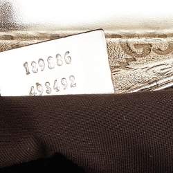 Pre Owned Gucci Metallic Gold Guccissima Leather Queen Bow Chain Clutch