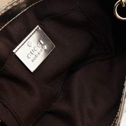 Pre Owned Gucci Metallic Gold Guccissima Leather Queen Bow Chain Clutch