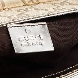 Pre Owned Gucci Metallic Gold Guccissima Leather Queen Bow Chain Clutch