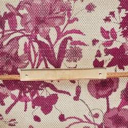 Gucci White/Pink Floral Print Canvas And Leather Compact Wallet