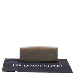 Gucci Metallic Hologram Leather Interlocking G Flap Continental Wallet