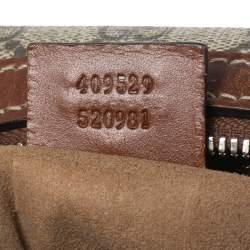 Pre Owned Gucci Beige/Brown GG Supreme Canvas and Leather Boston Bag
