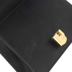 Pre Owned حقيبة كروس غوتشي سيلفي جلد أسود بنمط ويب بسلسلة صغيرة