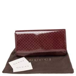 Pre Owned حقيبة كلتش غوتشي برودواي متوسطة جلد لامع مايكروغوتشيسيما عنابي