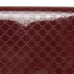 Pre Owned حقيبة كلتش غوتشي برودواي متوسطة جلد لامع مايكروغوتشيسيما عنابي