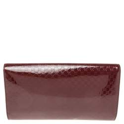 Pre Owned حقيبة كلتش غوتشي برودواي متوسطة جلد لامع مايكروغوتشيسيما عنابي