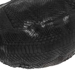 Pre Owned Gucci Black Python and Leather Medium Icon Bit Convertible Hobo