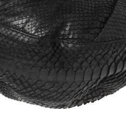 Pre Owned Gucci Black Python and Leather Medium Icon Bit Convertible Hobo