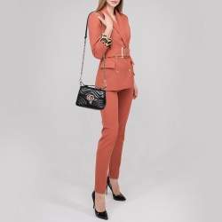 مملوكة مسبقًا حقيبة غوتشي يد علوية ميني مارمونت جي جي جلد مبطن أسود