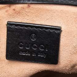 مملوكة مسبقًا حقيبة غوتشي يد علوية ميني مارمونت جي جي جلد مبطن أسود