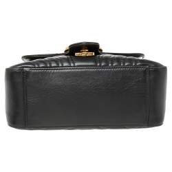 مملوكة مسبقًا حقيبة غوتشي يد علوية ميني مارمونت جي جي جلد مبطن أسود