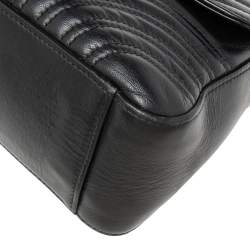 مملوكة مسبقًا حقيبة غوتشي يد علوية ميني مارمونت جي جي جلد مبطن أسود