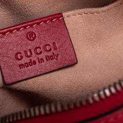 مملوكة مسبقًا حقيبة حزام غوتشي جي جي مارمونت جلد ماتيلاس أحمر