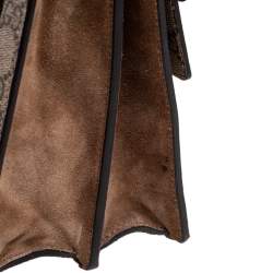 مملوكة مسبقًا Gucci Beige GG Coated Canvas and Suede Medium Dionysus Shoulder Bag